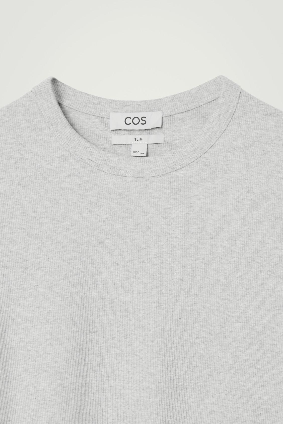 SLIM RIBBED COTTON T-SHIRT Product Image