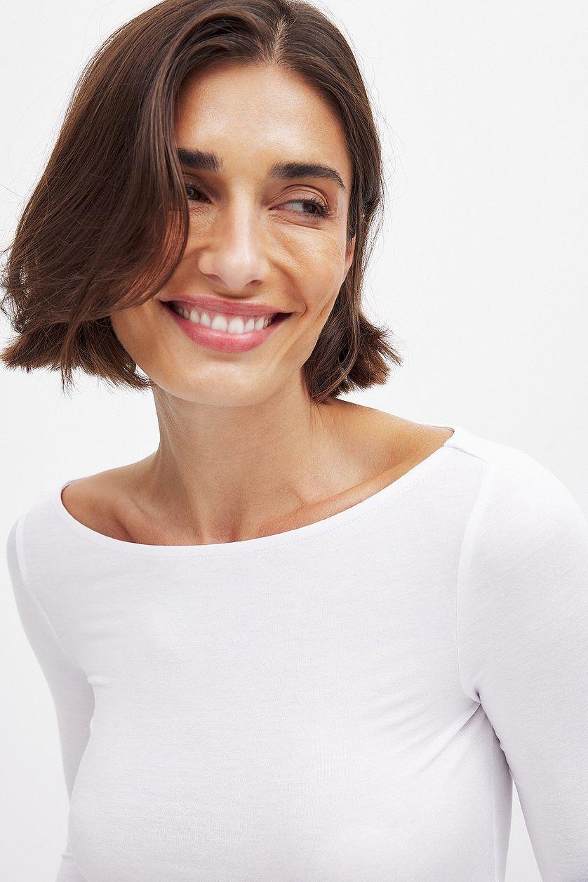 Boat Neck Long Sleeve Top Product Image