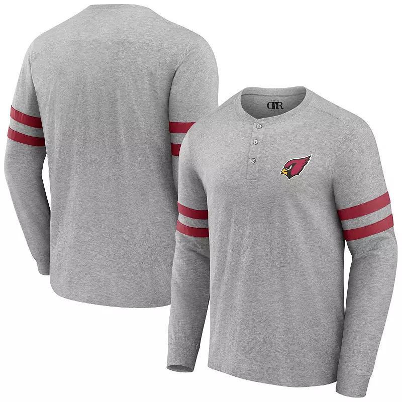 Men's NFL x Darius Rucker Collection by Fanatics Heather Gray Arizona Cardinals Henley Long Sleeve T-Shirt, Size: 2XL, Grey Product Image