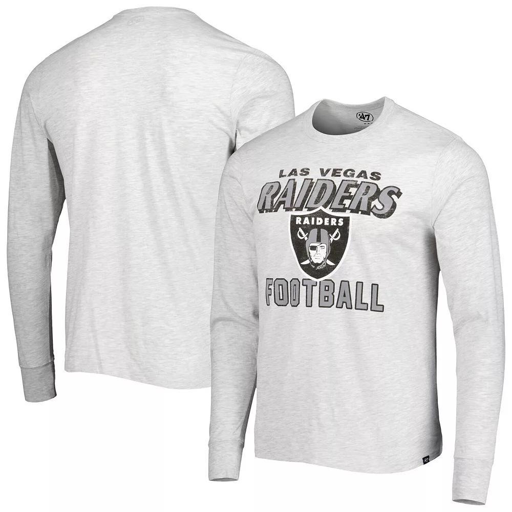 Men's '47 Heathered Gray Las Vegas Raiders Dozer Franklin Long Sleeve T-Shirt, Size: Small, Lvr Grey Product Image