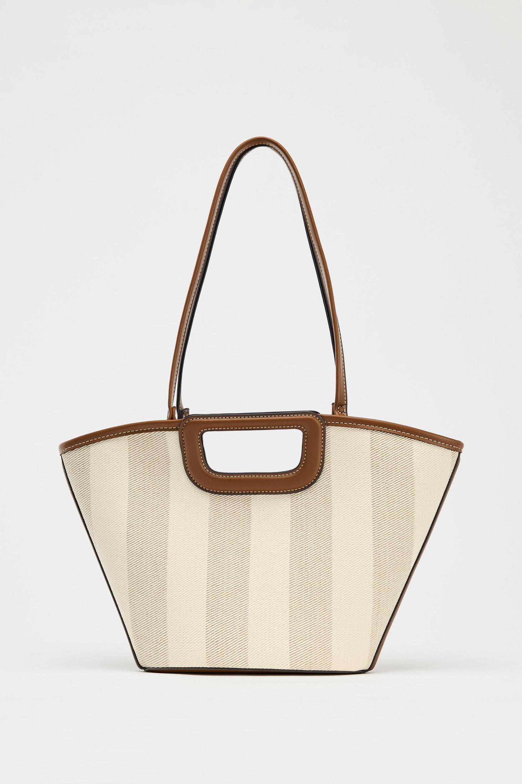 CANVAS TOPSTITCHED SHOPPER BAG Product Image