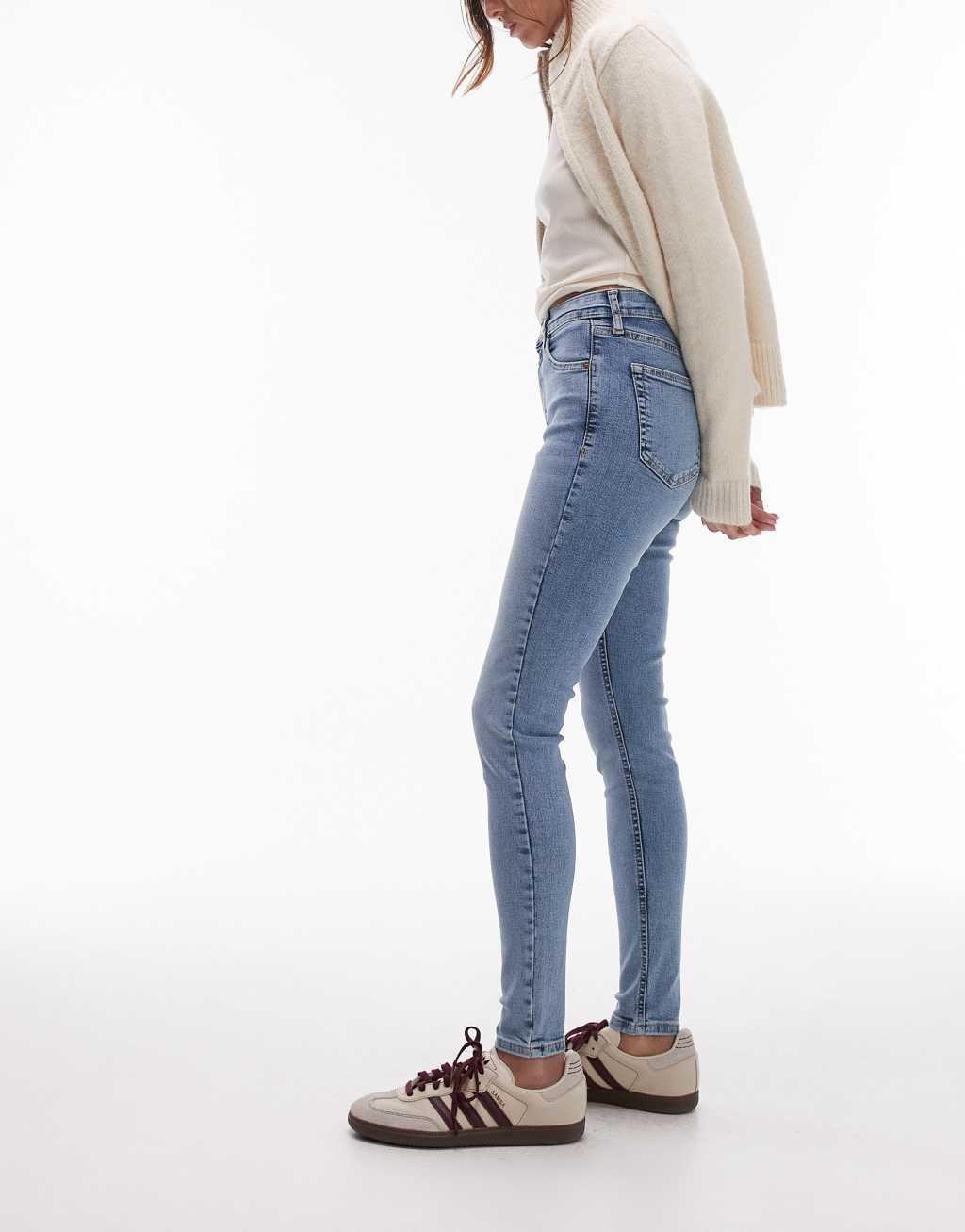 Topshop Jamie high rise skinny jeans in bleach Product Image