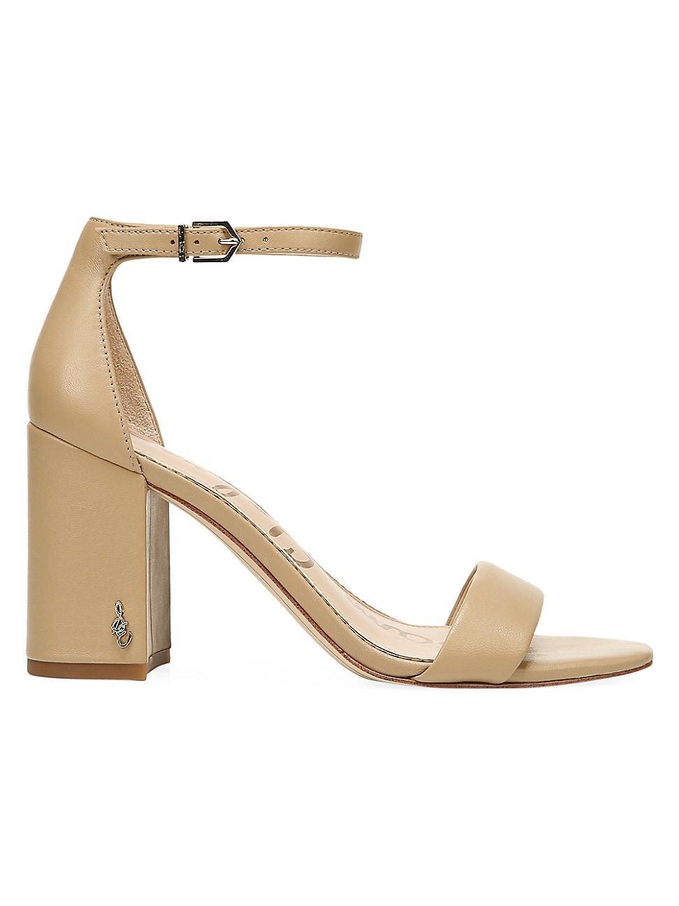 Sam Edelman Daniella Leather Ankle Strap Square Toe Dress Sandals Product Image