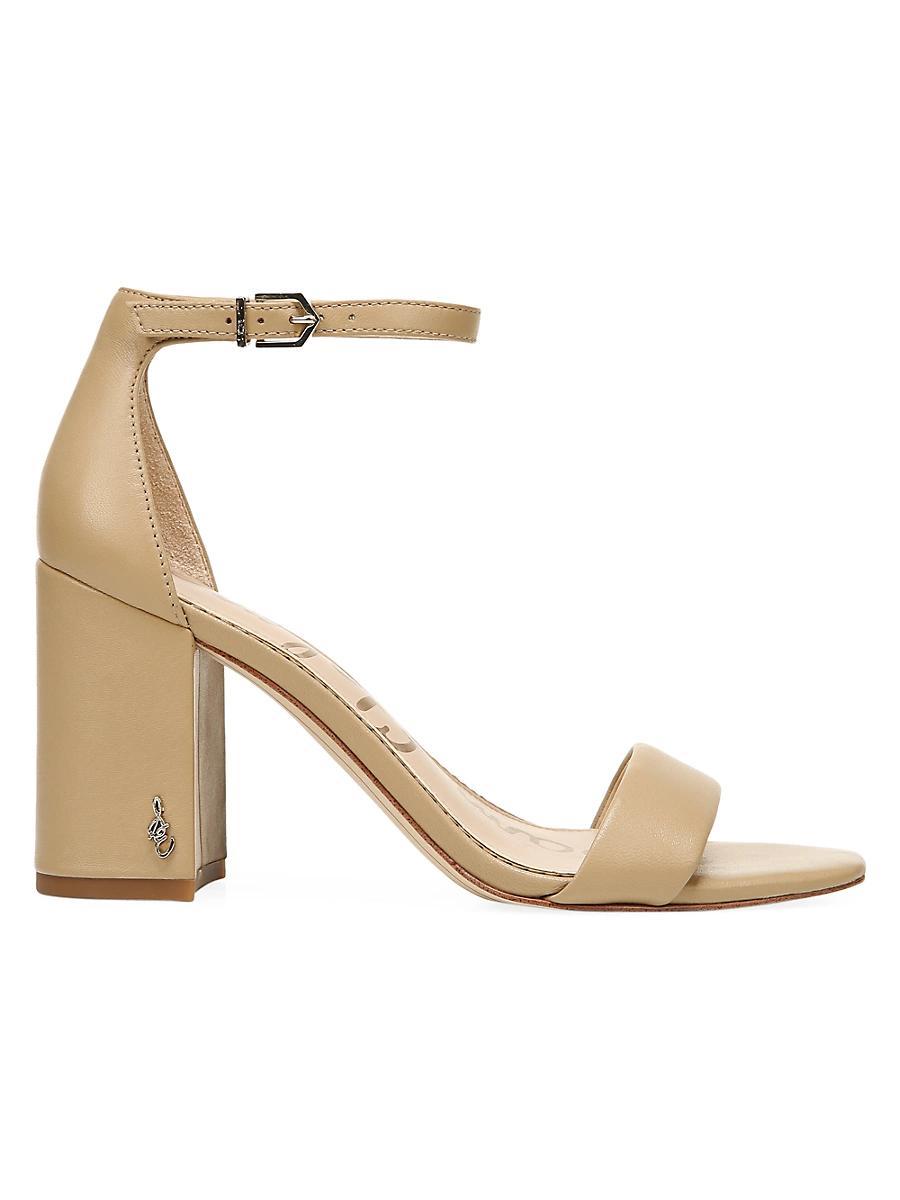 Sam Edelman Daniella Leather Ankle Strap Square Toe Dress Sandals Product Image