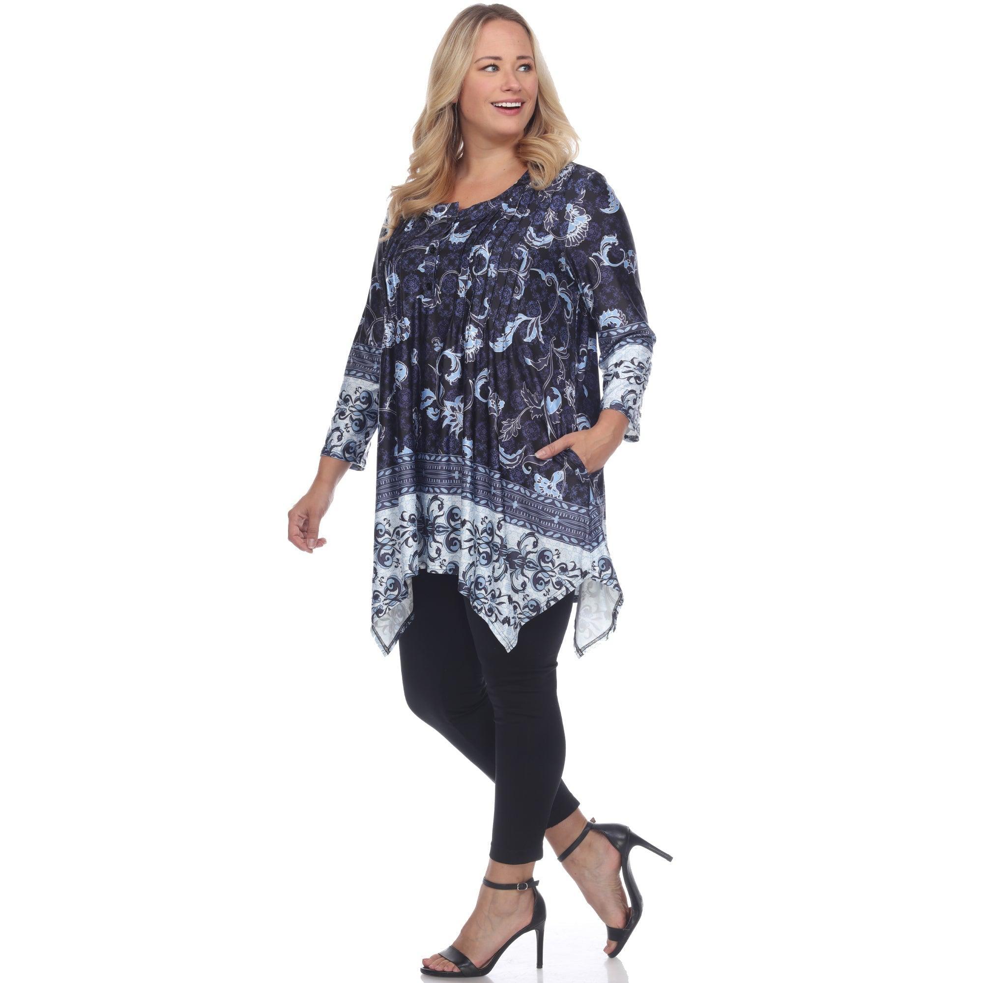 Victorian Print Tunic Top with Pockets - Plus Product Image
