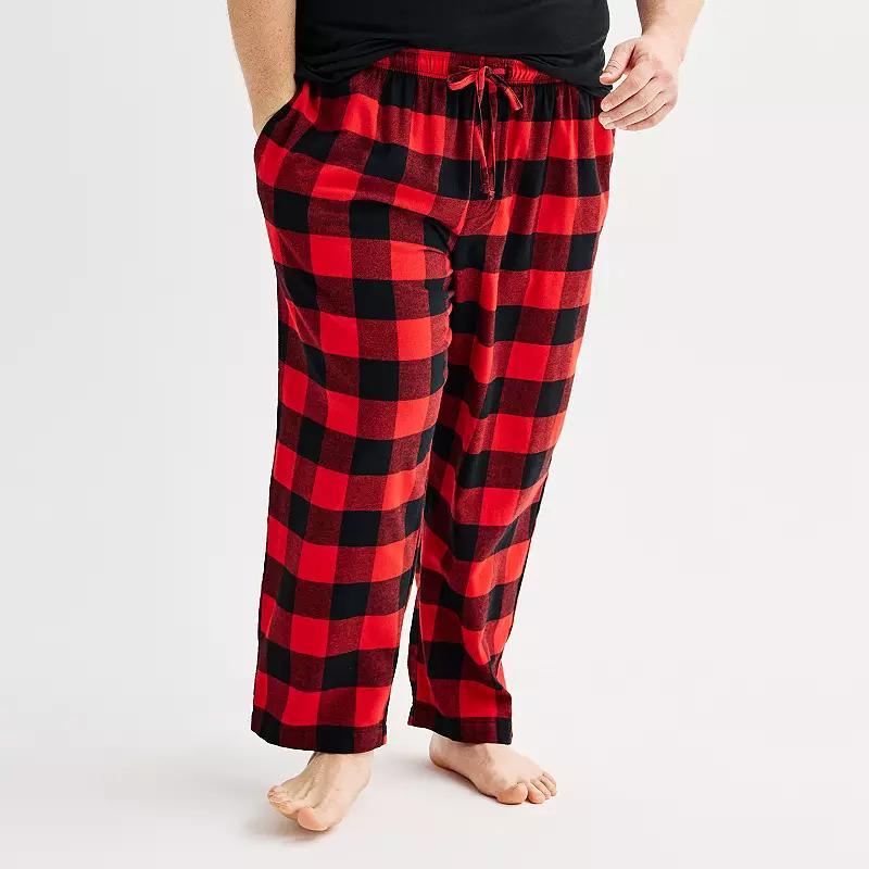Big & Tall Sonoma Goods For Life® Flannel Drawstring Pajama Pants, Men's, Size: 3XL Tall, Red Checks Product Image