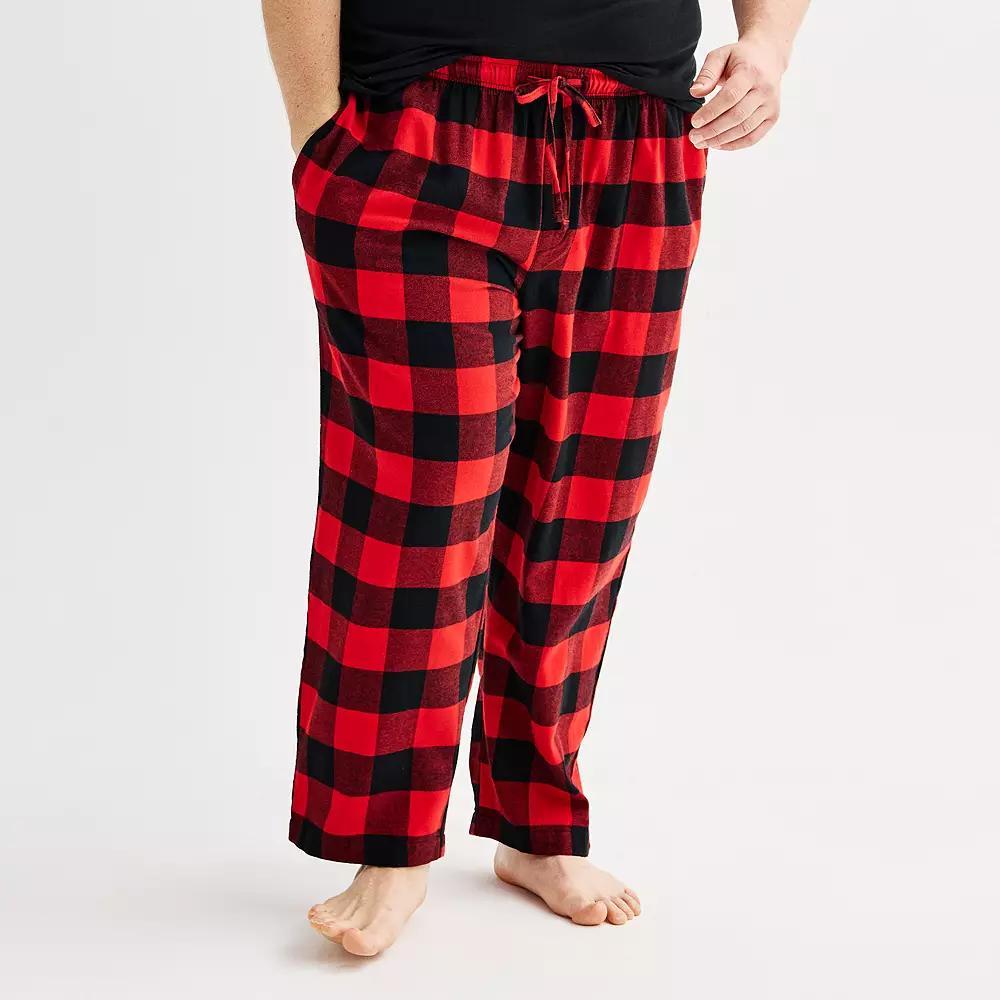 Big & Tall Sonoma Goods For Life® Flannel Drawstring Pajama Pants, Men's, Size: 3XL Tall, Red Checks Product Image