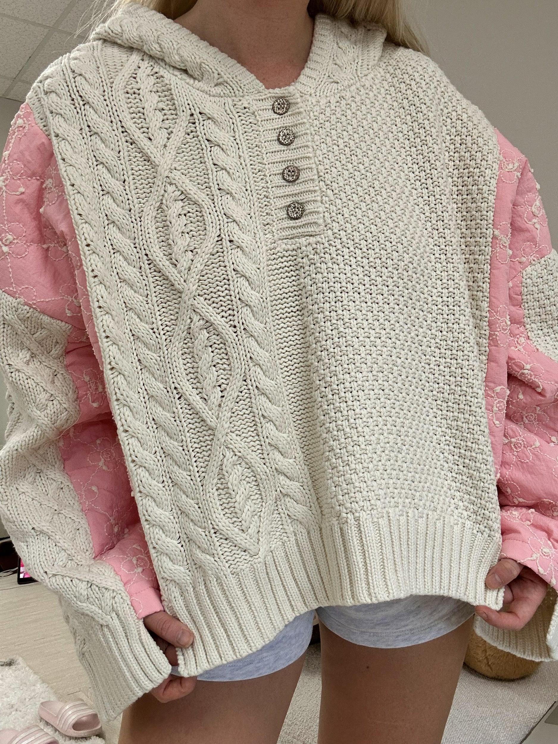 Pink Blossom Quilted Kit Sweater Product Image