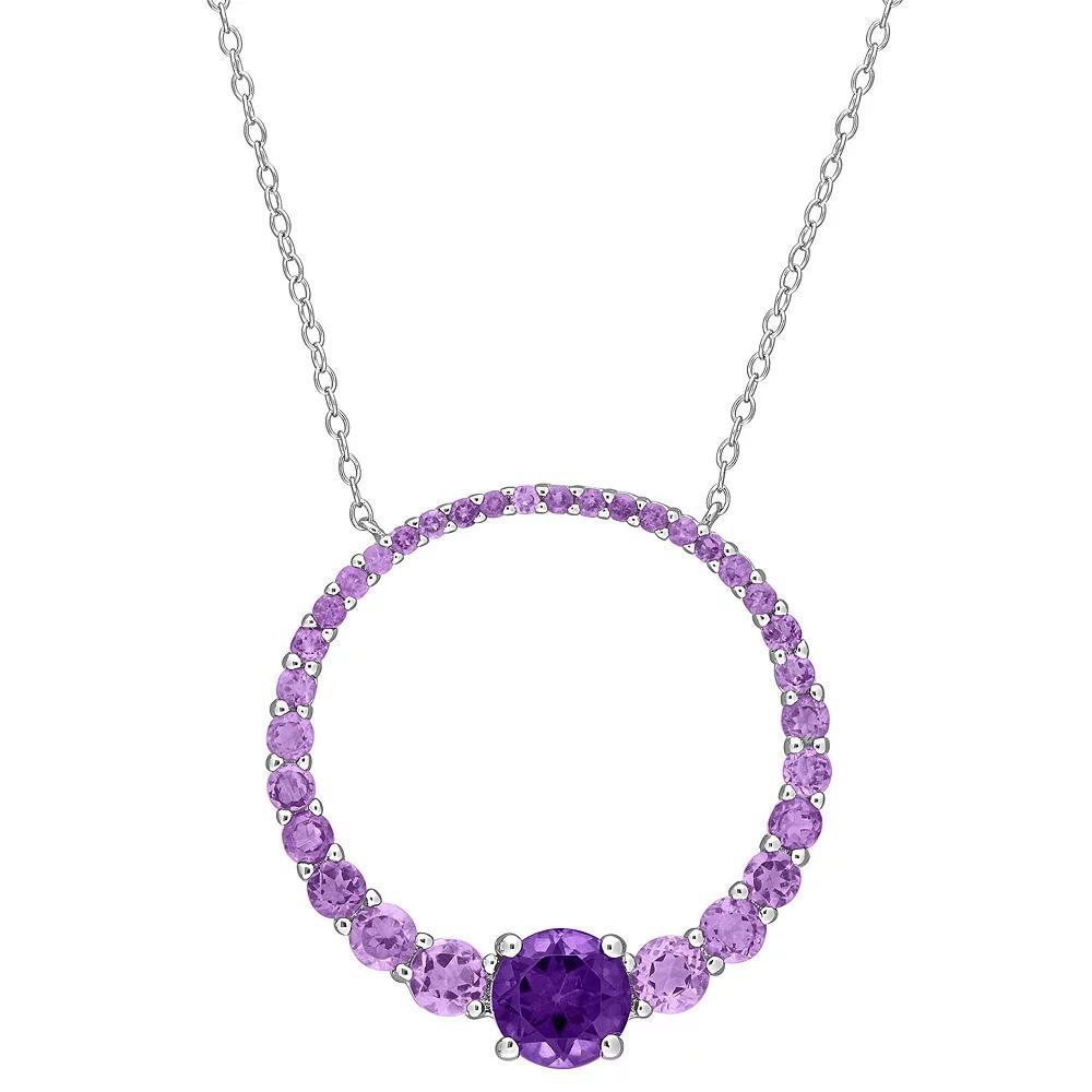 Stella Grace Sterling Silver African Amethyst & Amethyst Circle of Life Pendant Necklace, Women's, Size: 18" Product Image