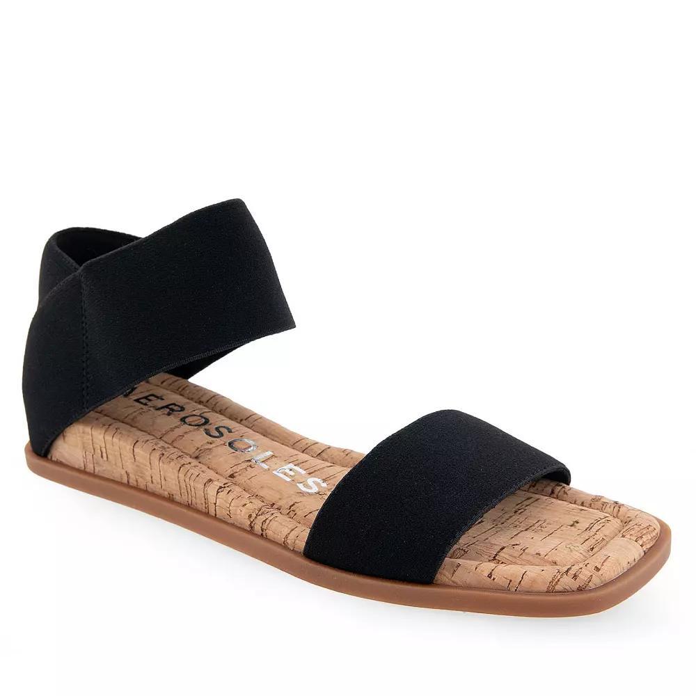 Aerosoles Bente Women's Wedge Sandals, Size: 7.5, Black Combo Elastic Product Image