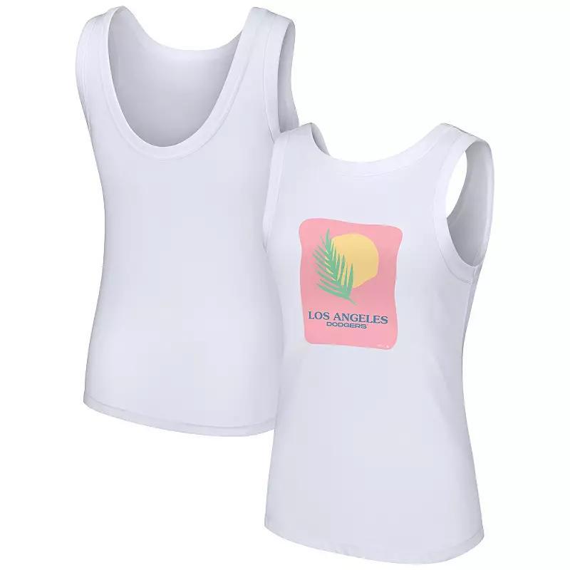Women's Lusso Style  White New York Yankees Lindy Tank Top, Size: XXL Product Image