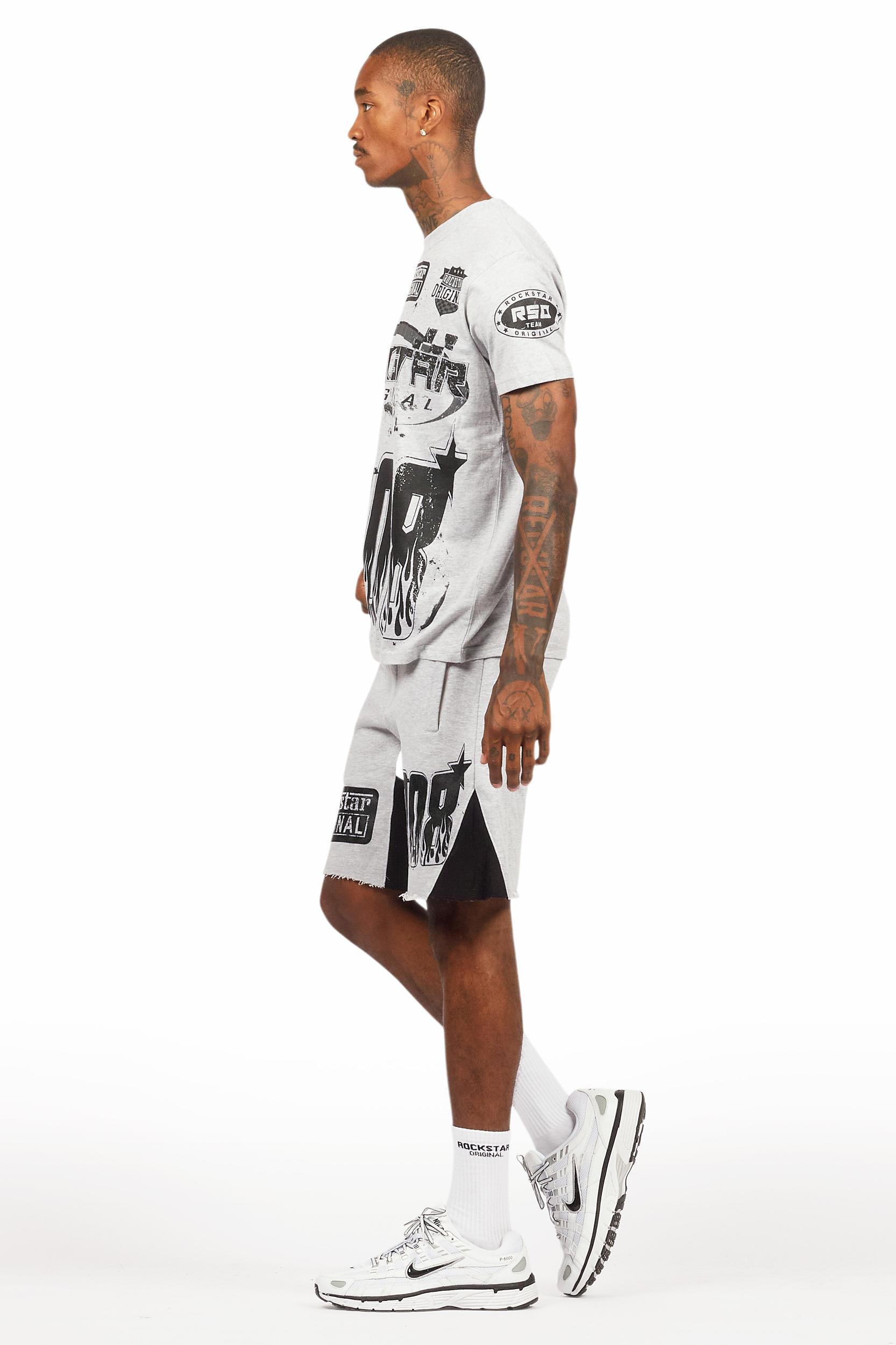 Amos Heather Grey T-Shirt/Short Set Male Product Image