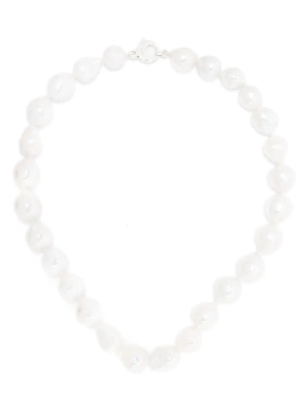 MIZUKI Large Freshwater-baroque-pearl Necklace In White Product Image