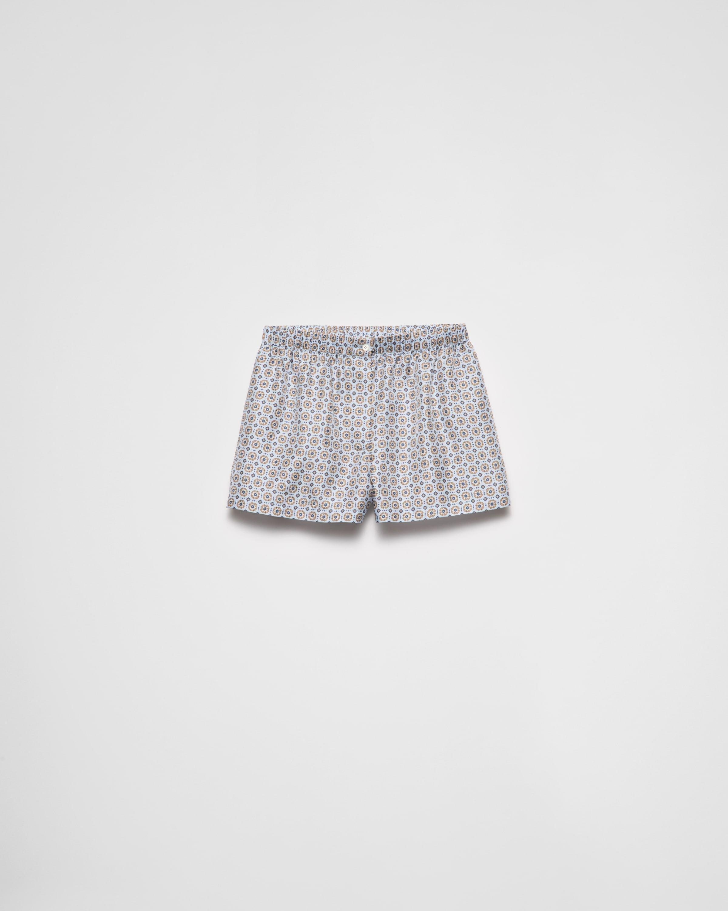 Printed silk twill shorts Product Image