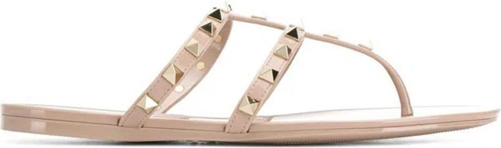 VALENTINO GARAVANI Beige Rockstud Sandals In Powder Product Image