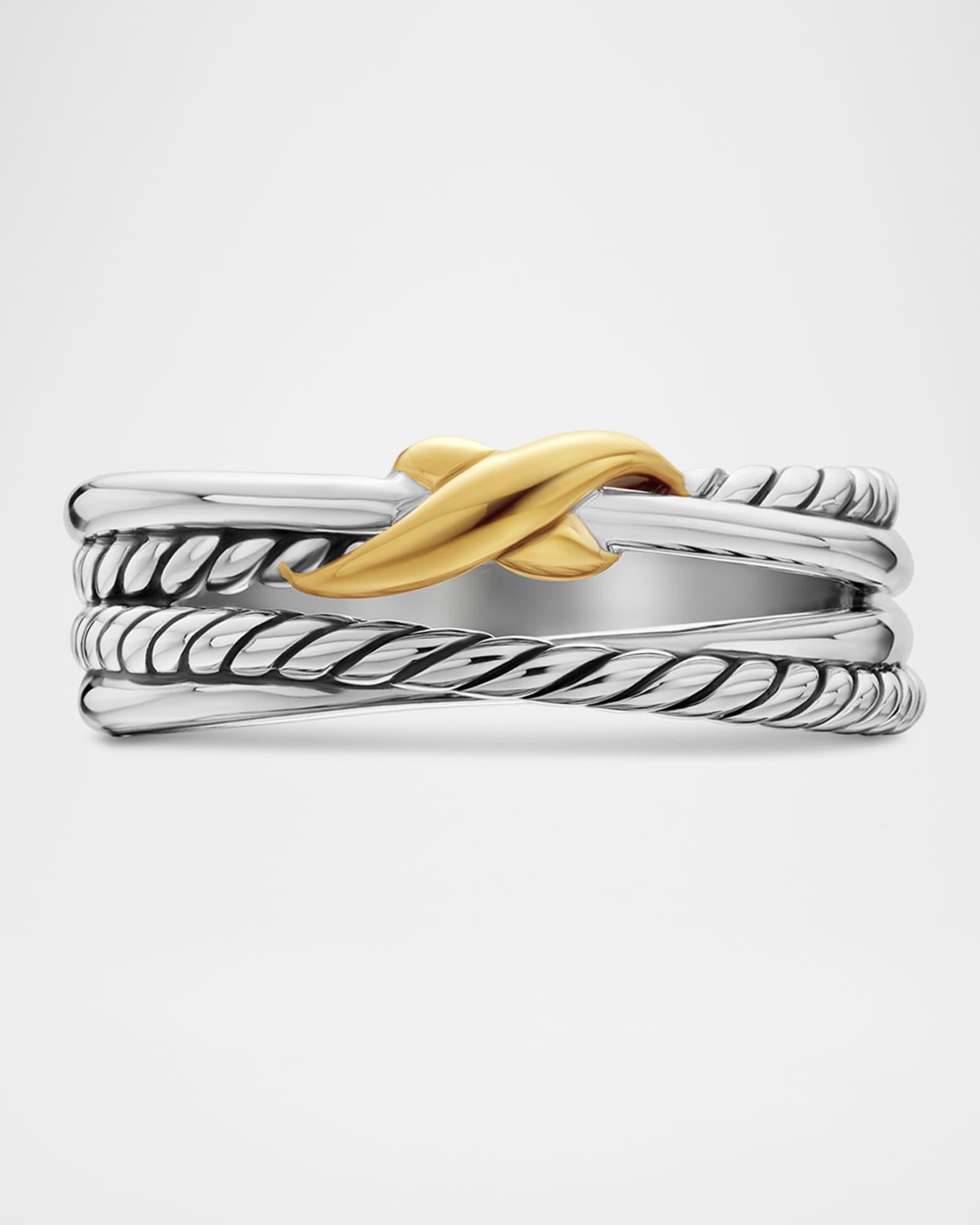 6mm X Crossover Ring in Silver with 18K Gold Product Image