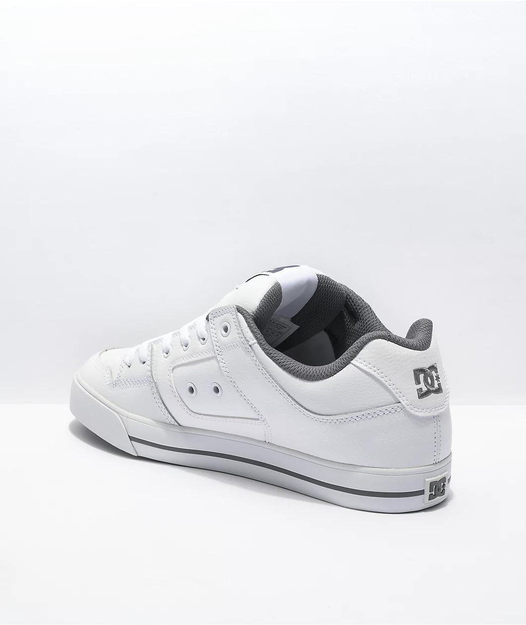 DC Pure White & Battleship Skate Shoes Product Image