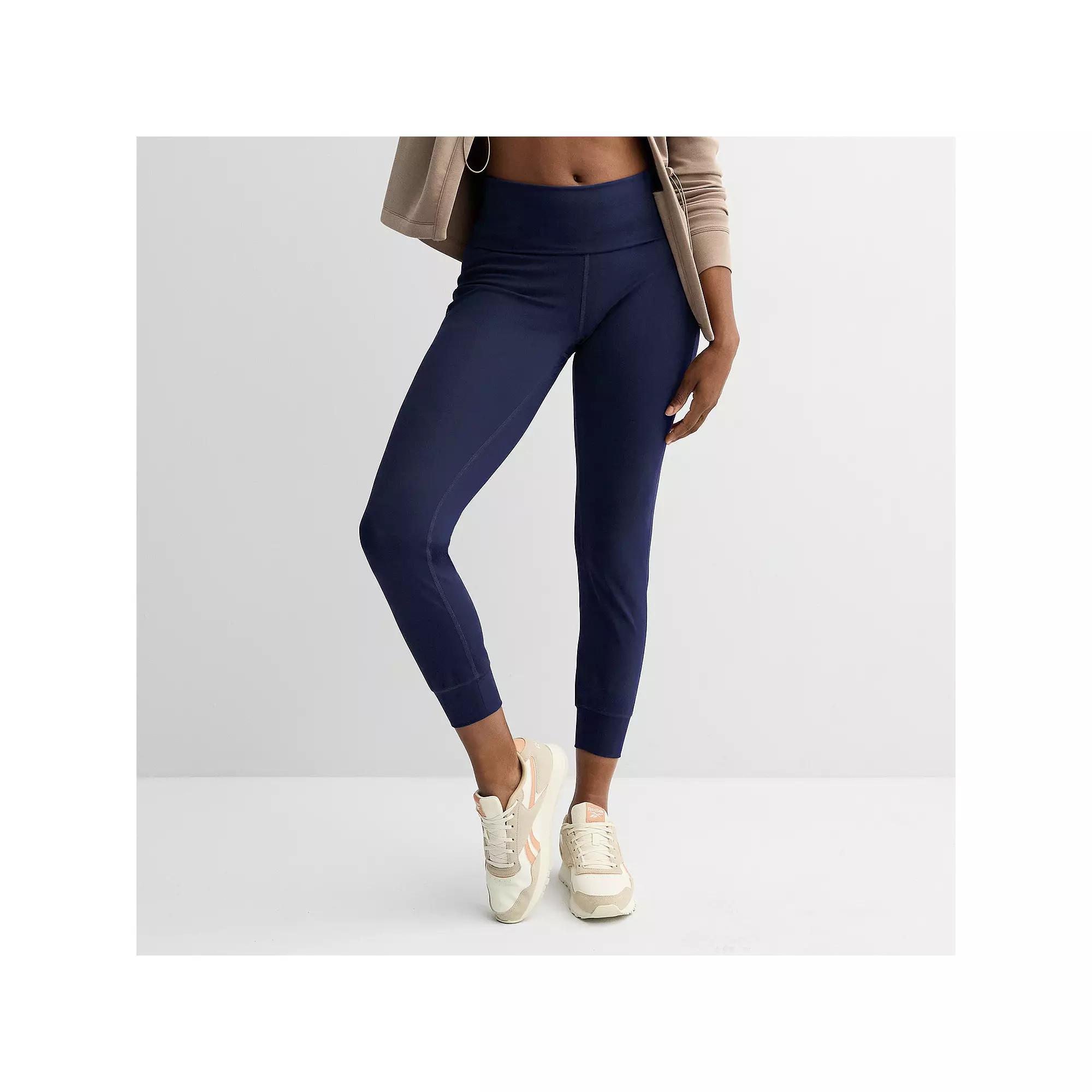 Women's Tek Gear® Essential Soft Fold Over Jogger Pants, Size: Medium, Blue Romance Product Image