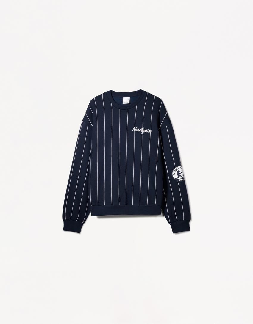 Striped print sporty sweatshirt Product Image