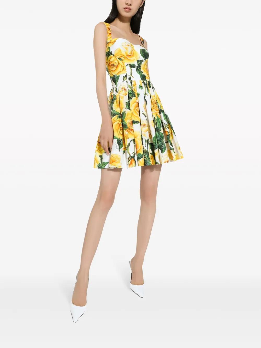 rose-print cotton minidress Product Image