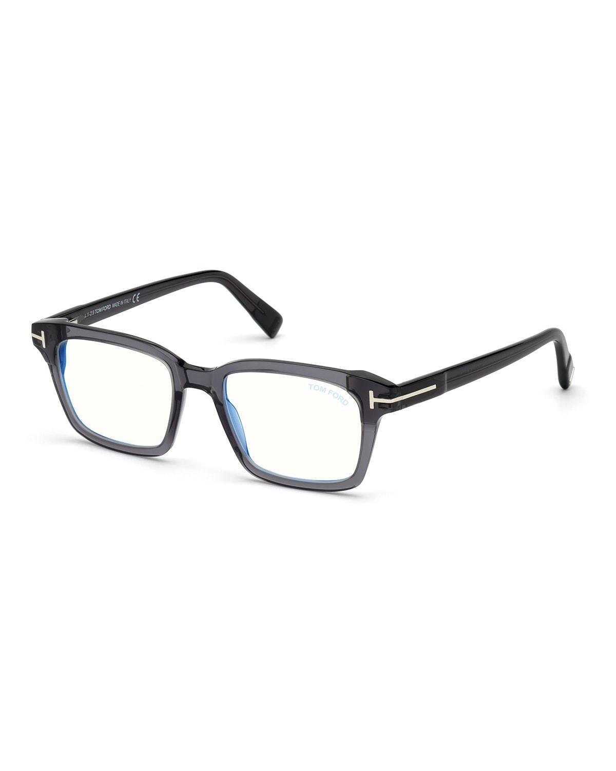 Mens Blue Block 54mm Square Acetate Optical Glasses Product Image