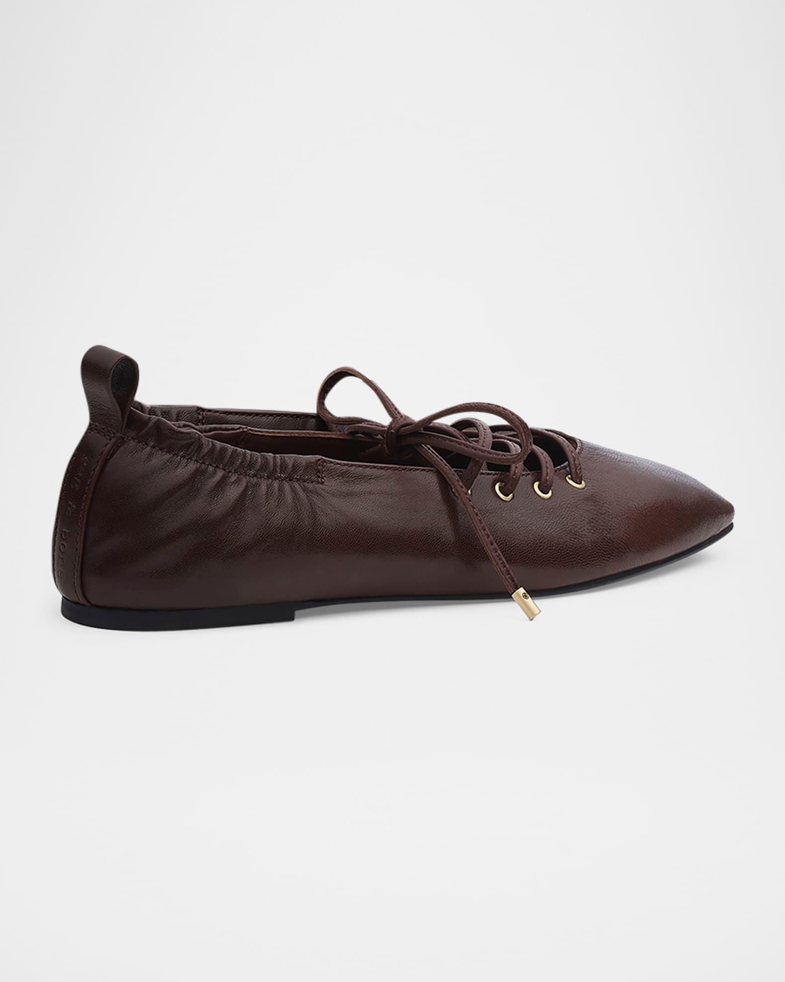 Sophia Lace-Up Leather Ballerina Flats Product Image