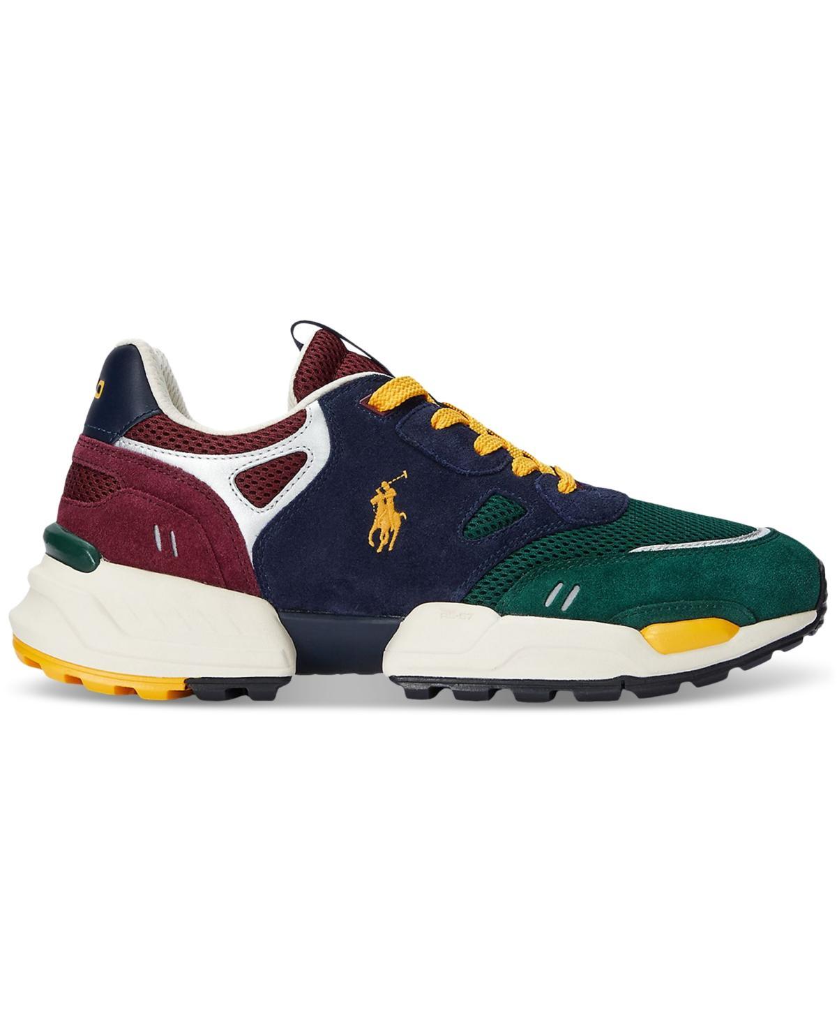 POLO RALPH LAUREN Men's Jogger Suede & Mesh Sneaker In Collegiate Colorblock Product Image
