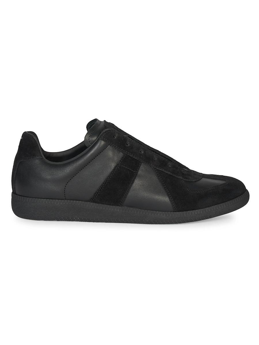 Men's Replica Leather Suede Low-Top Sneakers Product Image