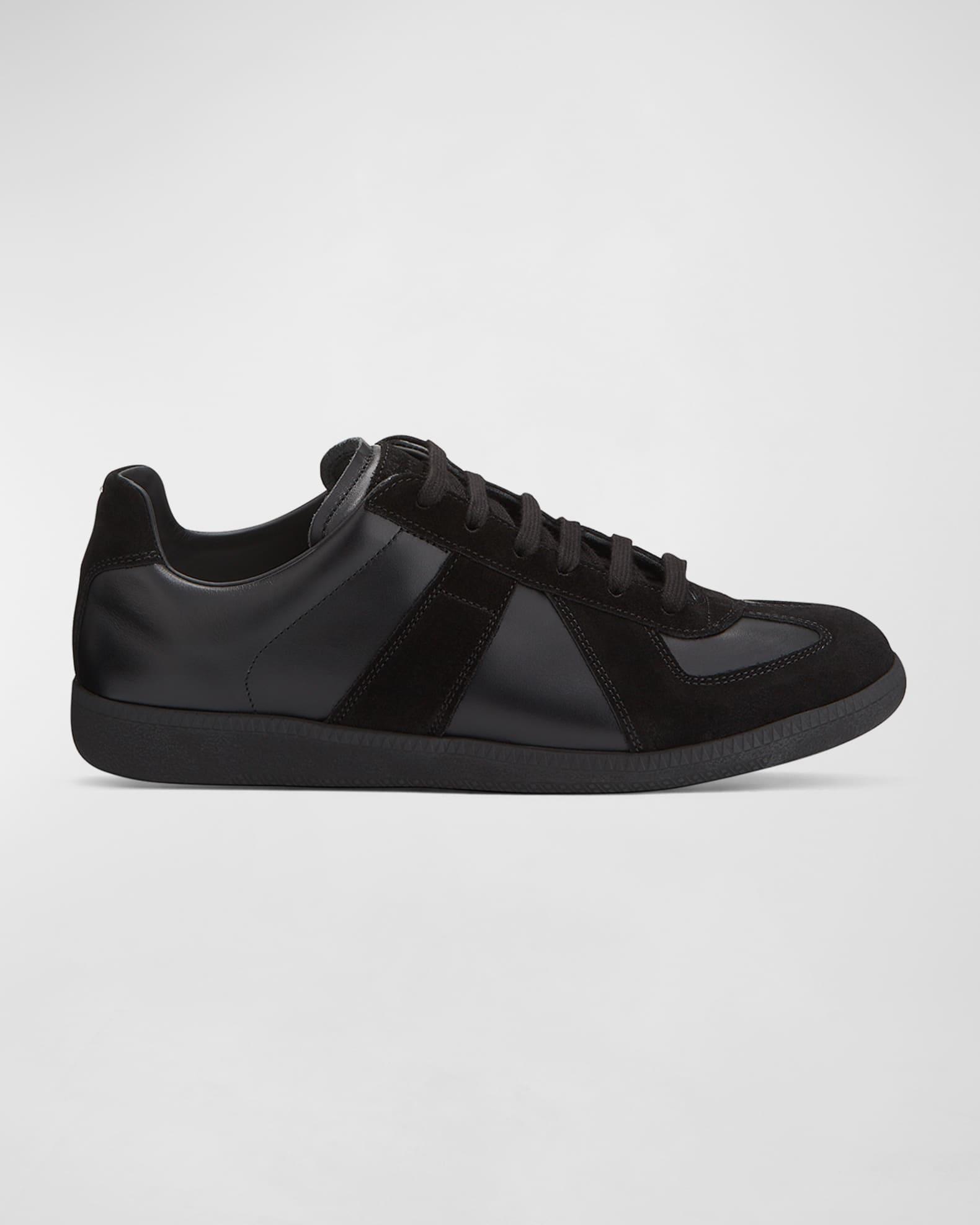 Men's Replica Leather Suede Low-Top Sneakers Product Image