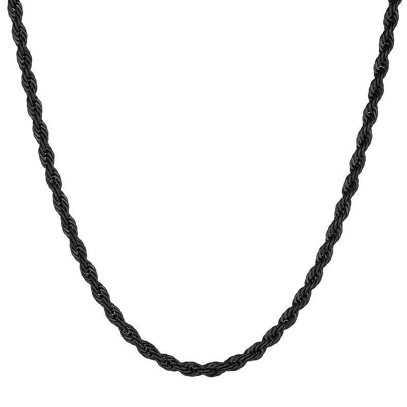 Mens LYNX Stainless Steel Rope Chain Necklace Two Tone Product Image