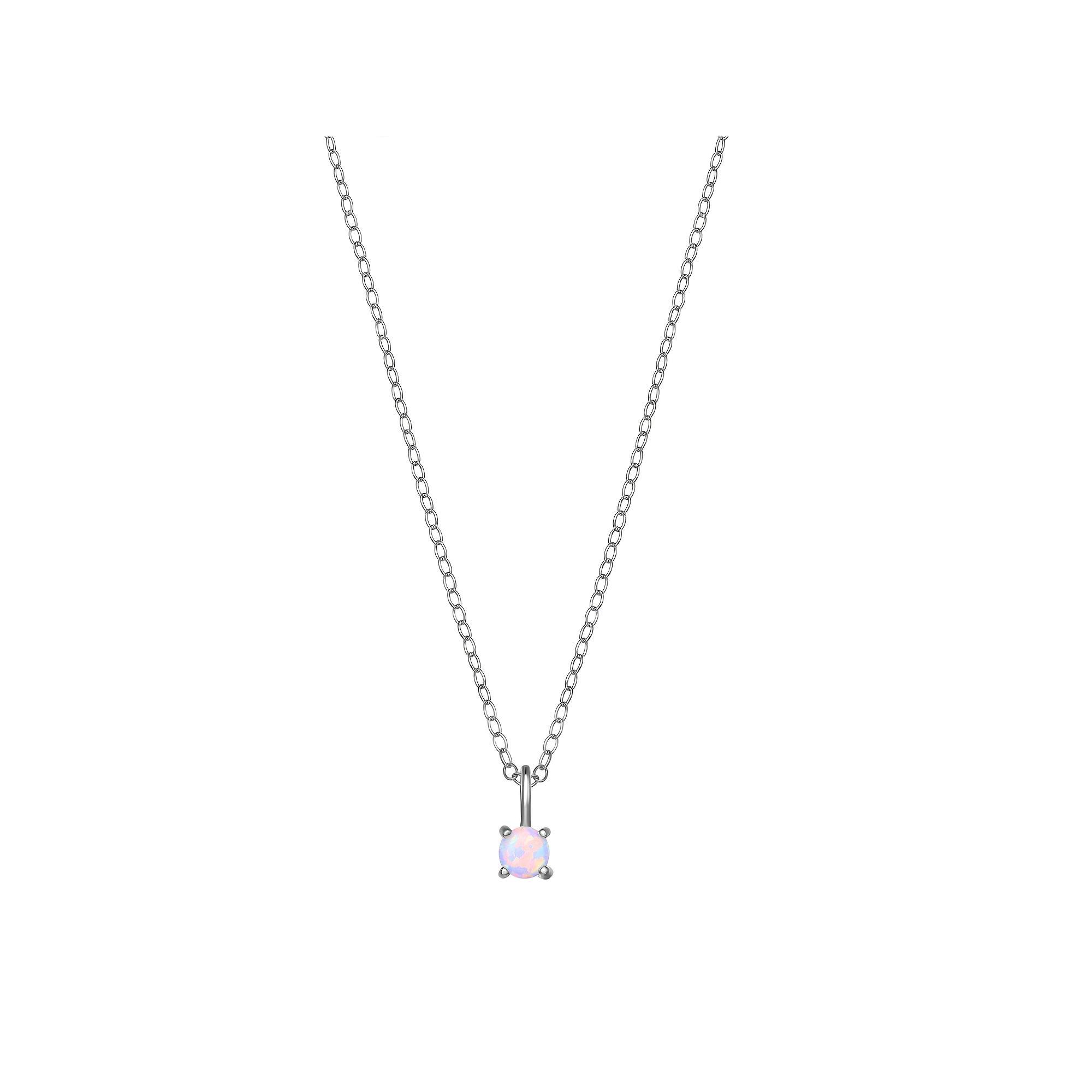 PRIMROSE Sterling Silver Opal Pendant Necklace, Women's, Size: 18", Sterling White Product Image