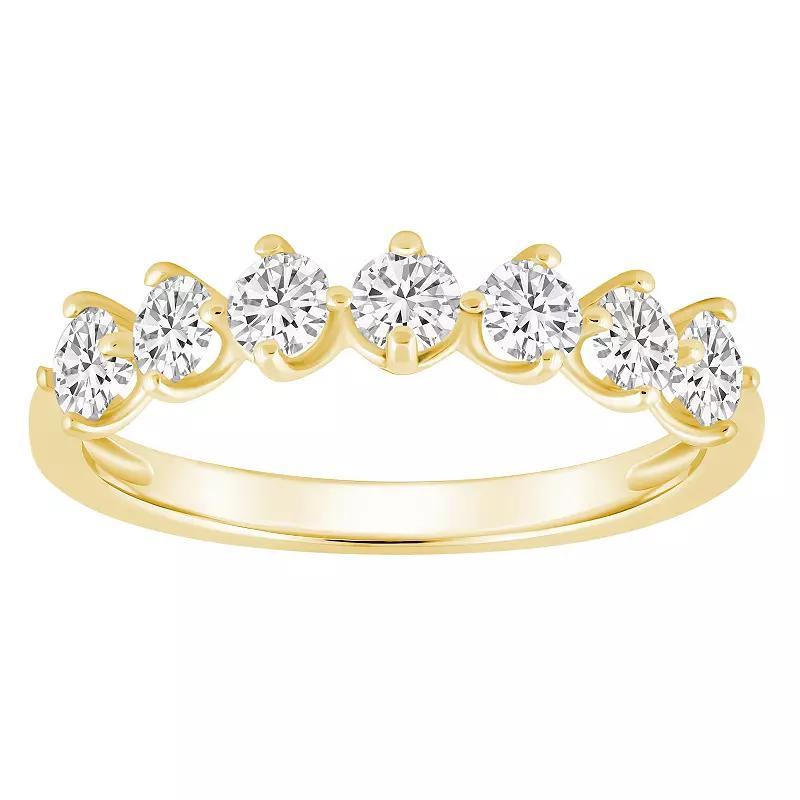 Alyson Layne 14k Gold 7/8 Carat T.W. Diamond 7-Stone Wedding Band, Women's, Size: 6.50 Product Image