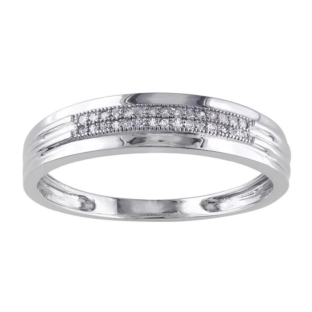 Stella Grace Mens Two Tone Sterling Silver 1/10 Carat T.W. Diamond Fashion Ring Product Image