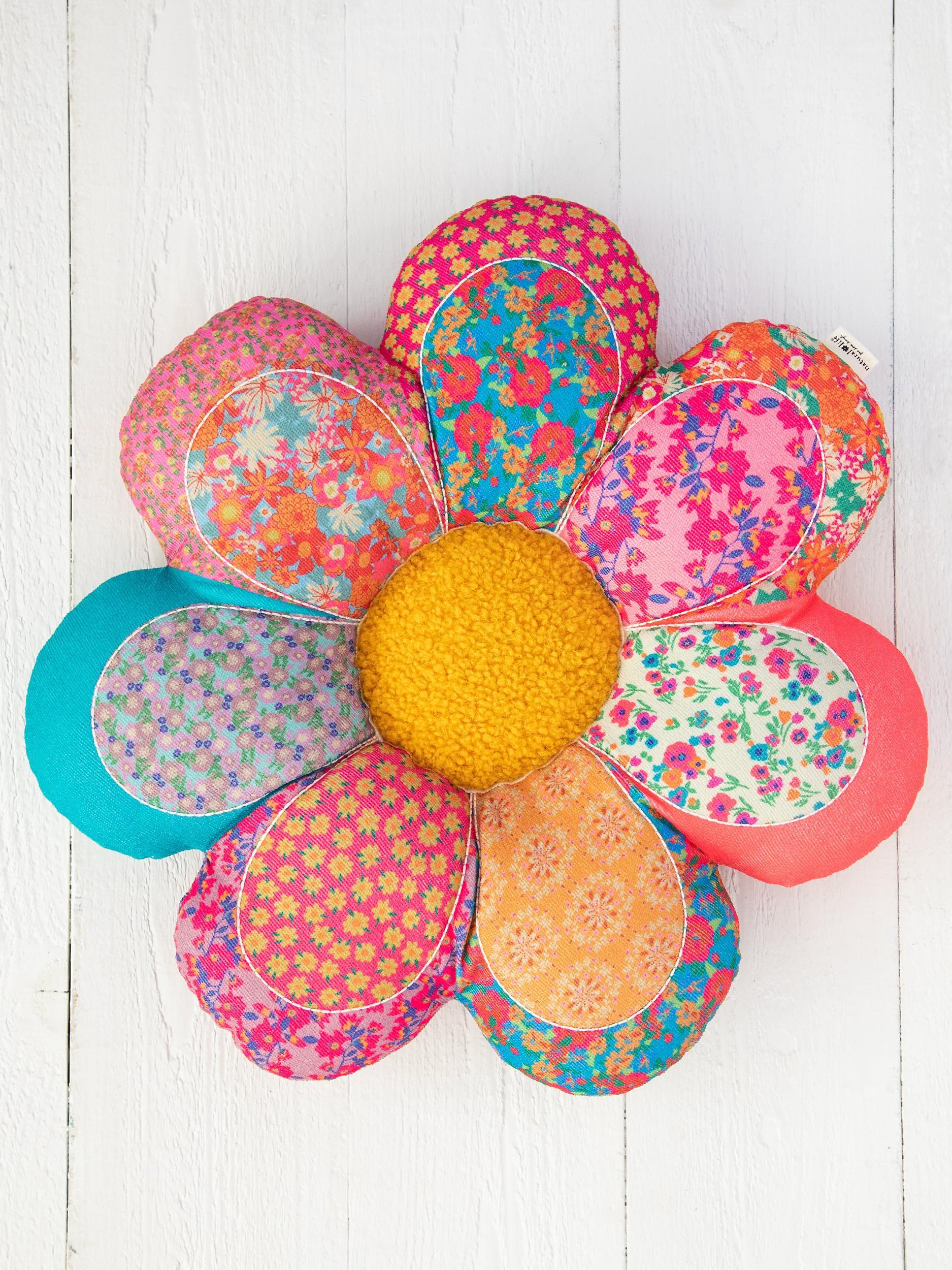 Whimsy Patchwork Pillow - Flower Product Image