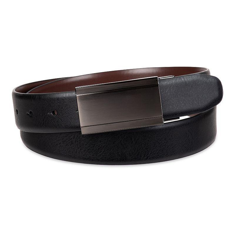 Men's Sonoma Goods For Life® Two-In-One Reversible Modern Plaque Dress Belt, Size: XL, Black Brown Product Image