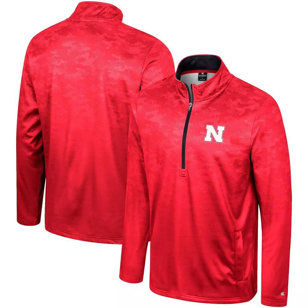 Mens Colosseum Scarlet Nebraska Huskers The Machine Half-Zip Jacket Product Image