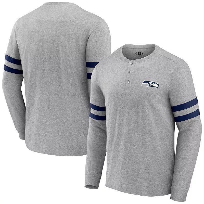 Men's NFL x Darius Rucker Collection by Fanatics Heather Gray New England Patriots Henley Long Sleeve T-Shirt, Size: Medium, Grey Product Image