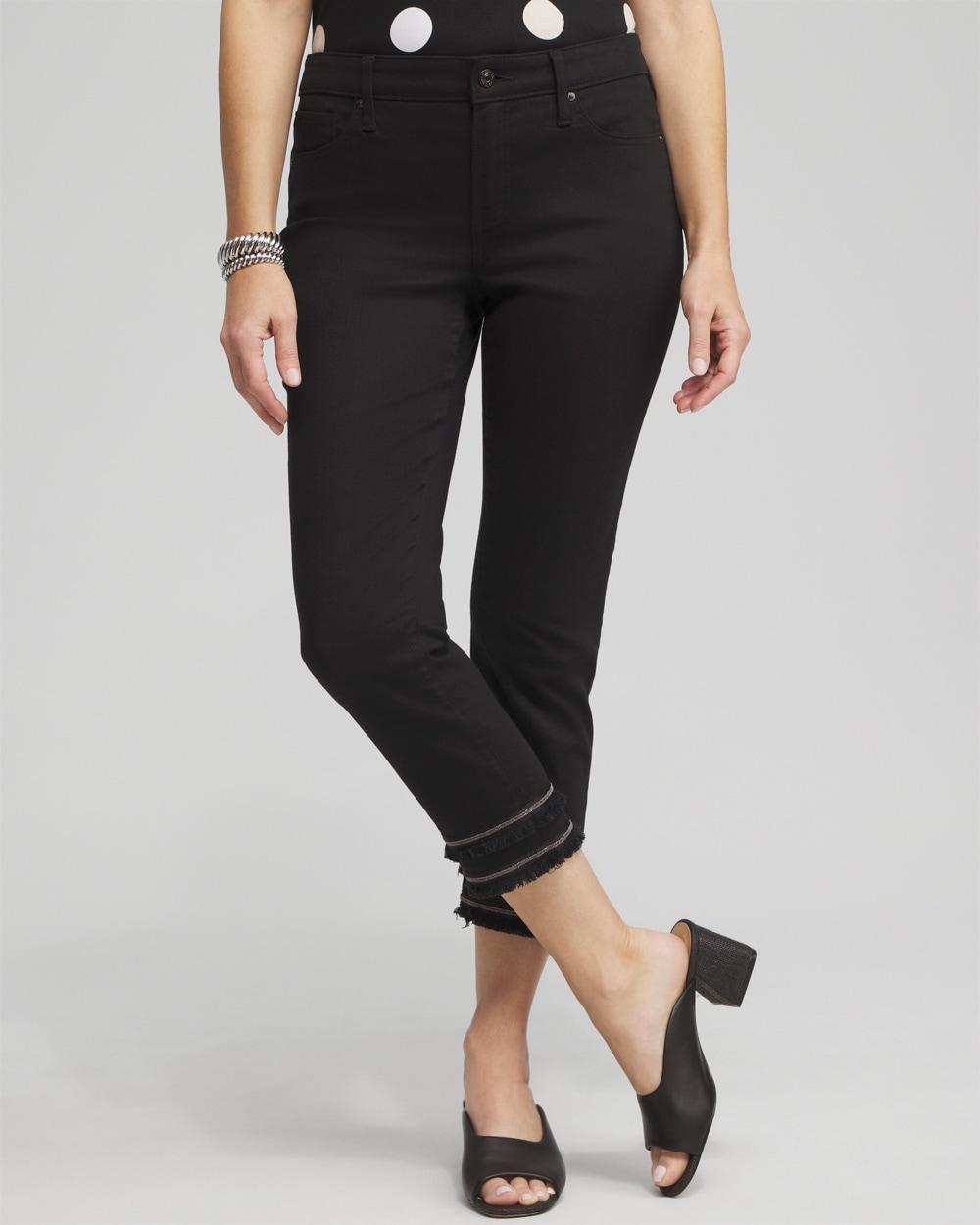Girlfriend Embellished Hem Cropped Jeans Product Image