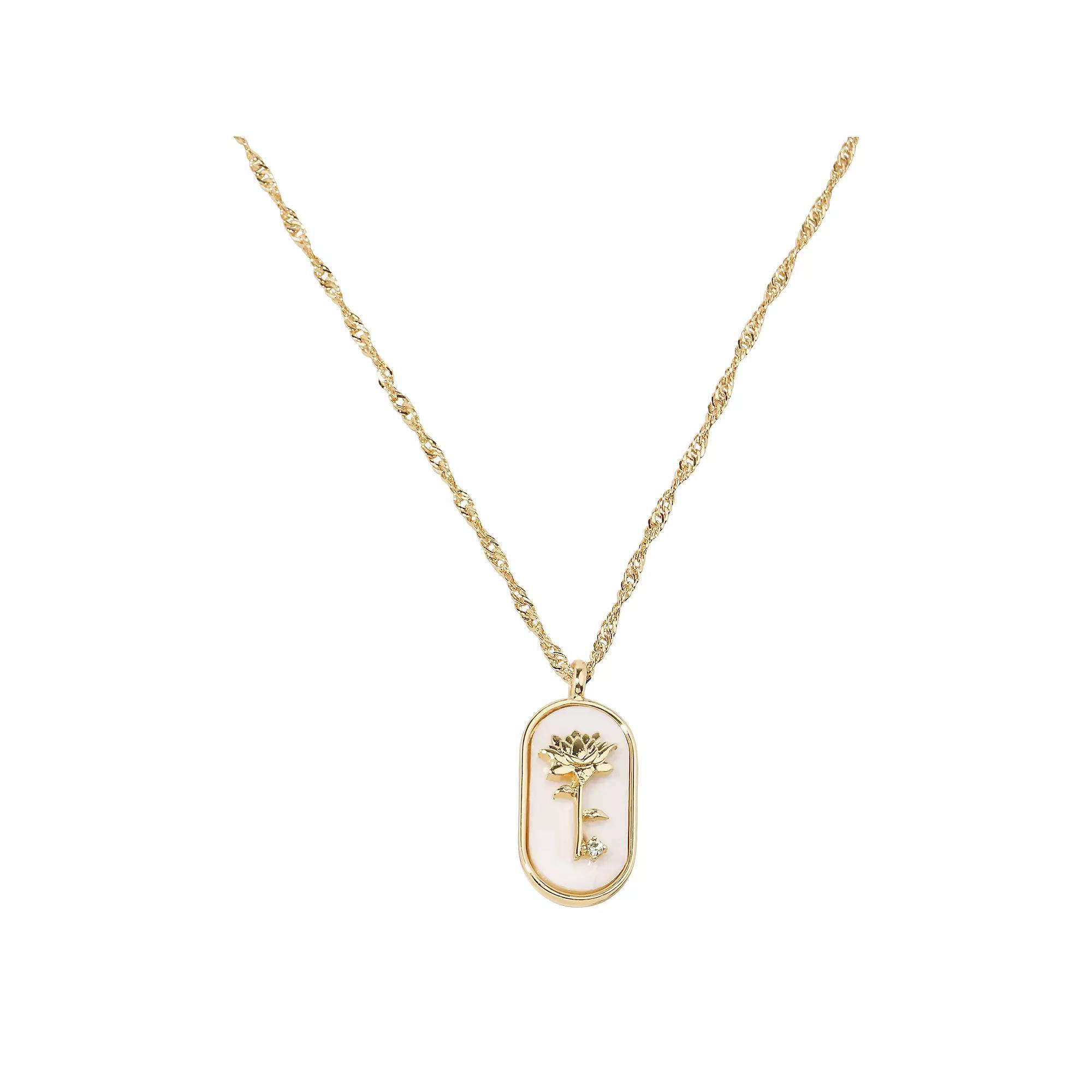 LC Lauren Conrad Gold Tone Peace and Serenity Pendant Necklace, Women's, White Product Image