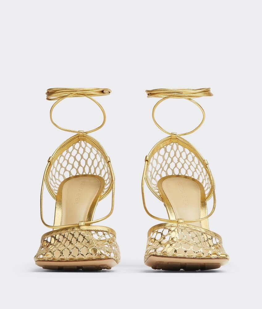 Women's Stretch Lace-Up Sandal in Gold Product Image