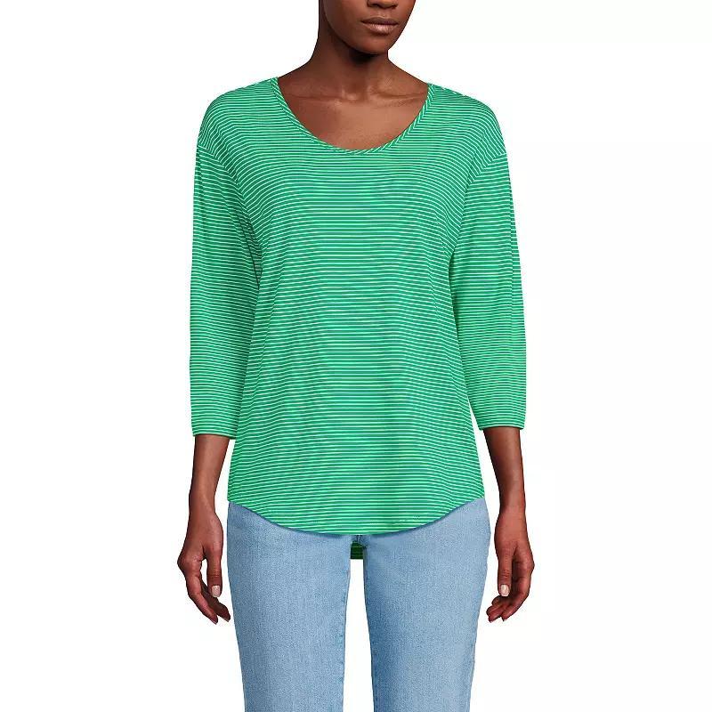 Women's Lands End Lightweight Jersey Tunic Top, Size: Medium, Black Product Image
