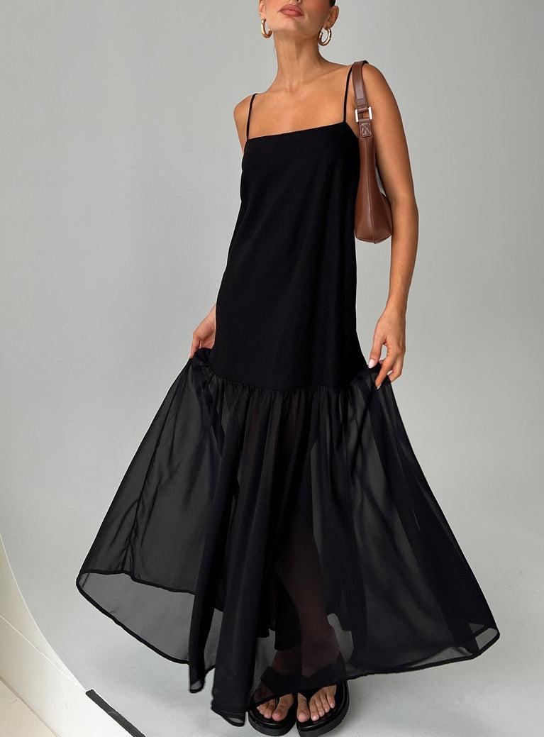 Iskra Drop Waist Maxi Dress Black Product Image