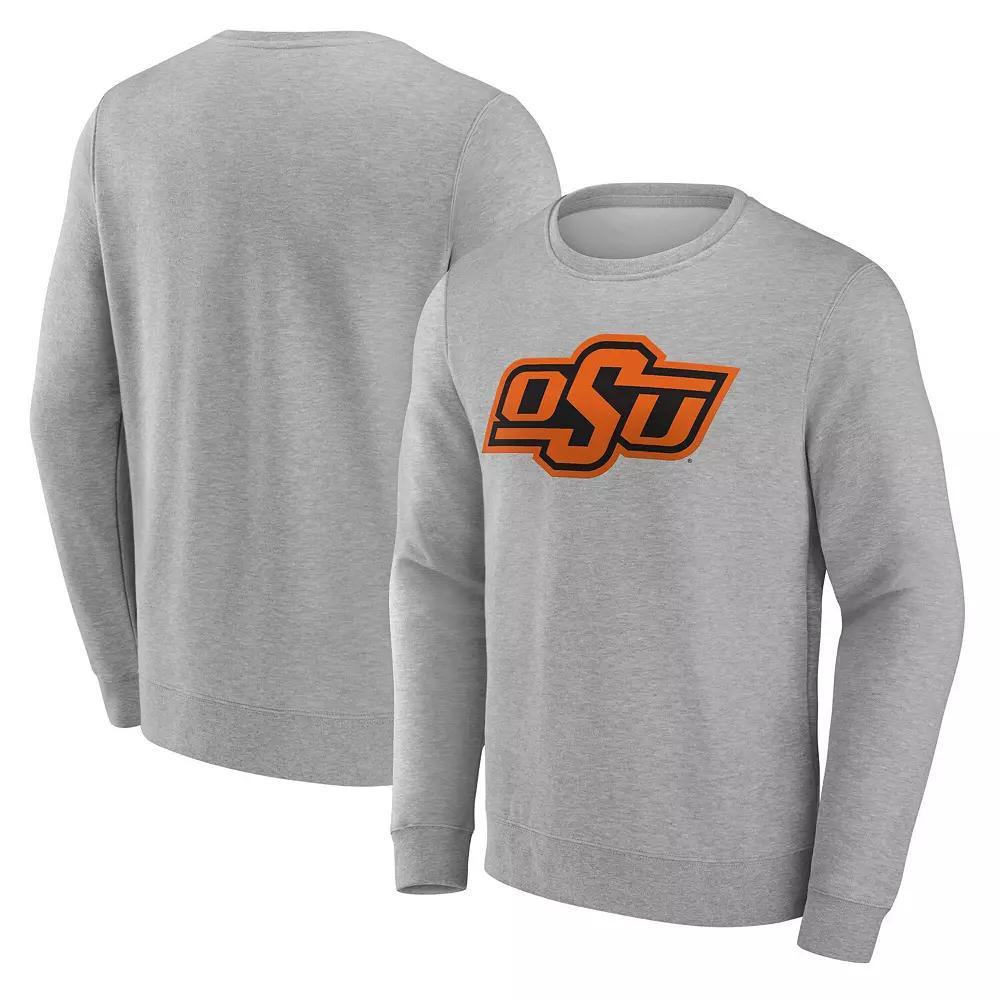 Men's Fanatics Gray Oklahoma State Cowboys Evergreen Fleece Pullover Sweatshirt, Size: XL, Grey Product Image
