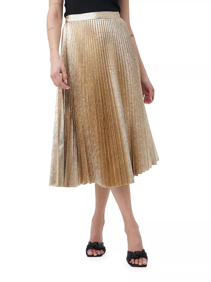 Faye Metallic Pleated Midi-Skirt Product Image