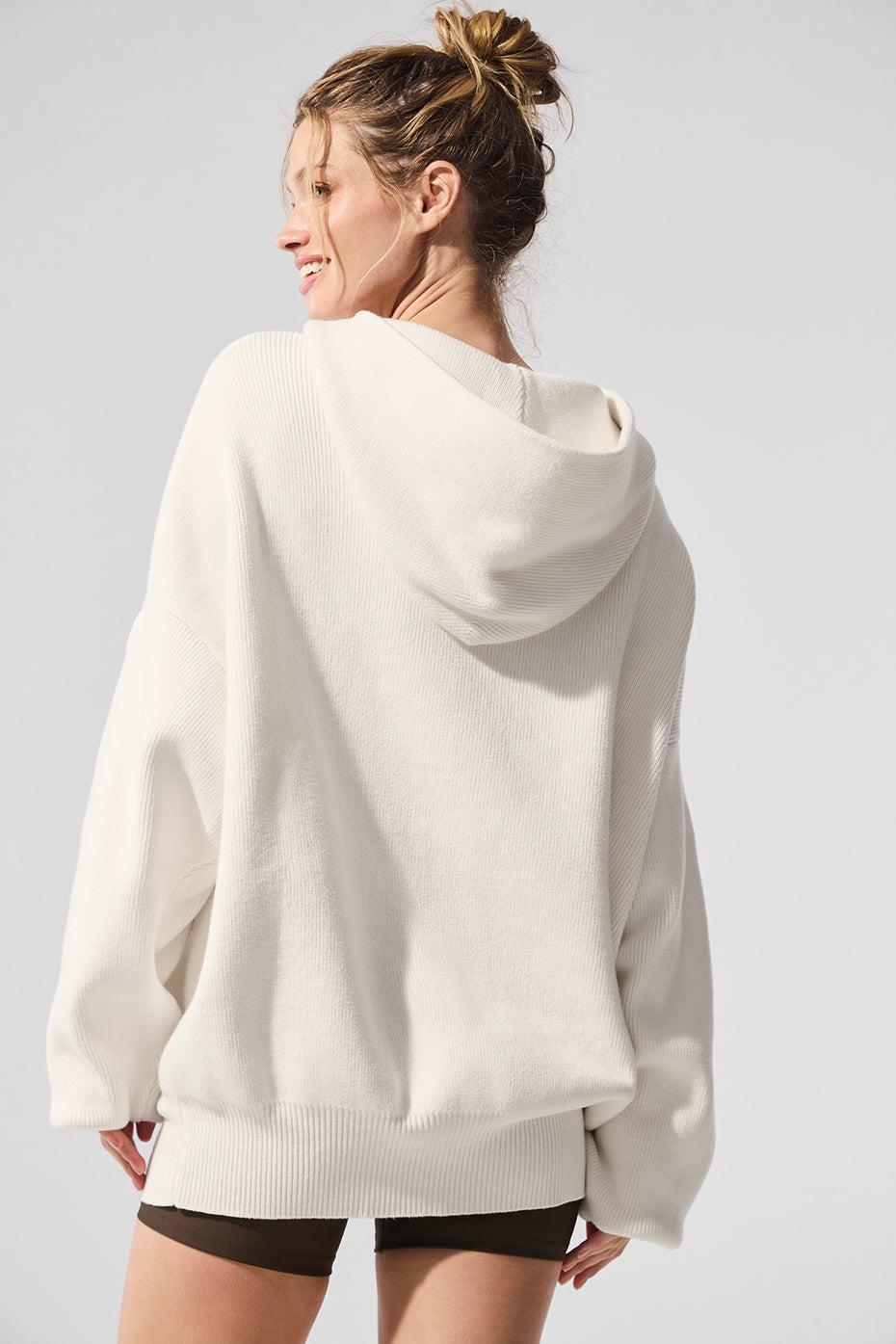 Alo Yoga | Scholar Hooded Sweater Top White Product Image