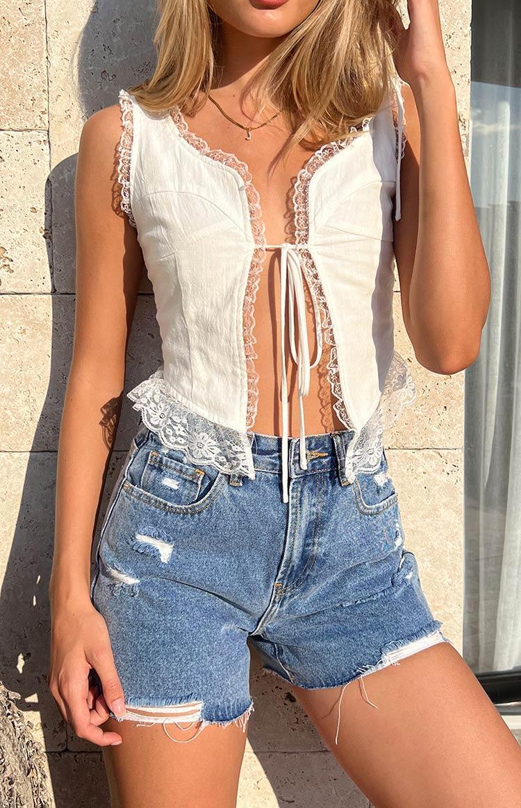 Loui Dark Wash Denim Shorts Product Image