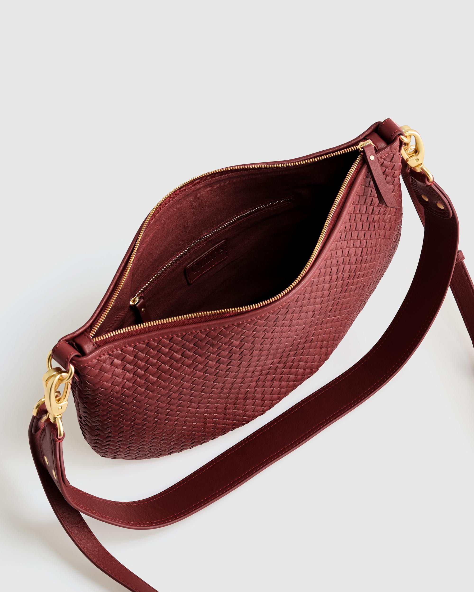 Quince | Women's Italian Leather Convertible Crescent Handwoven Shoulder Bag Product Image