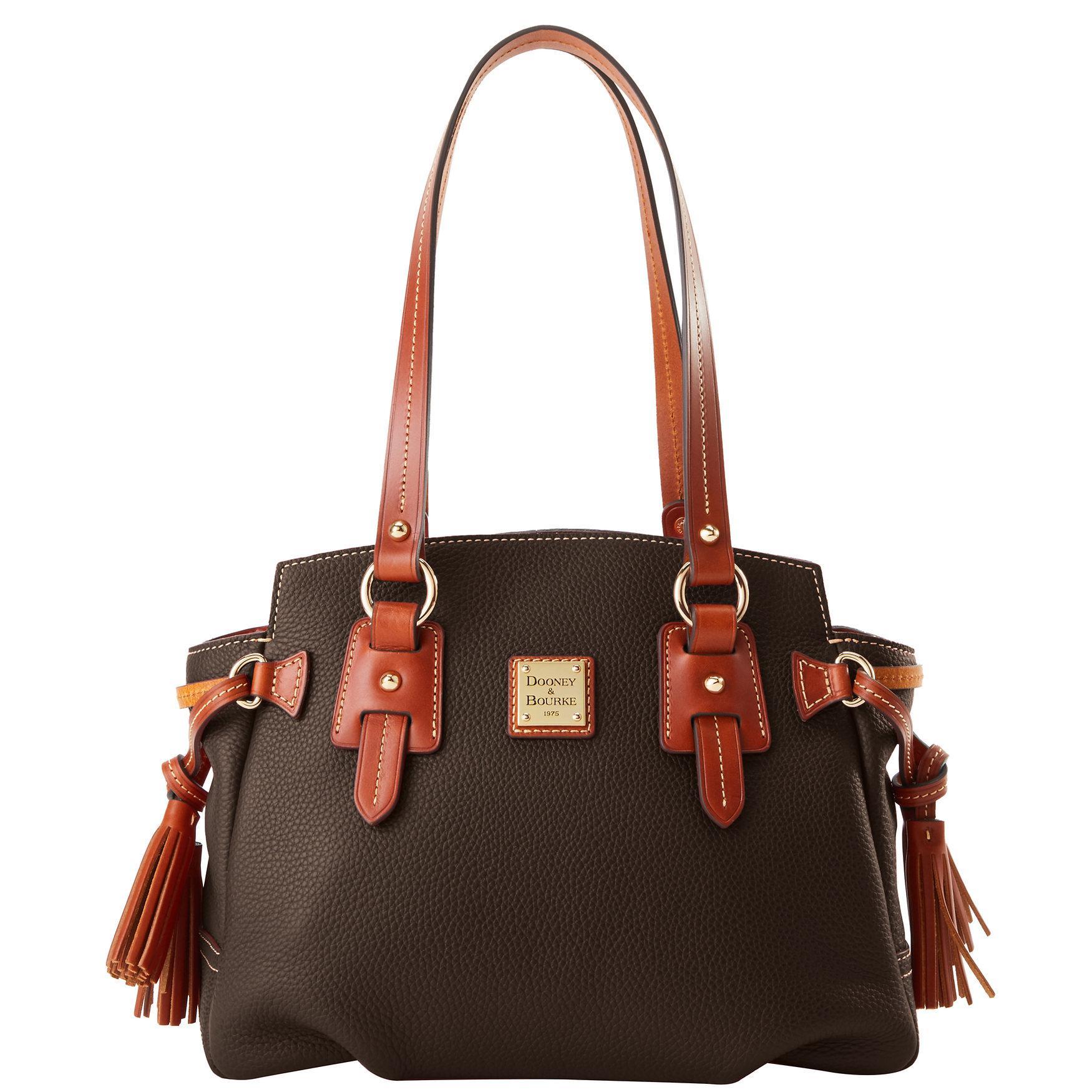 Dooney & Bourke Womens Pebble Grain Small Winged Leather Shopper Bag in Midnight Blue Product Image