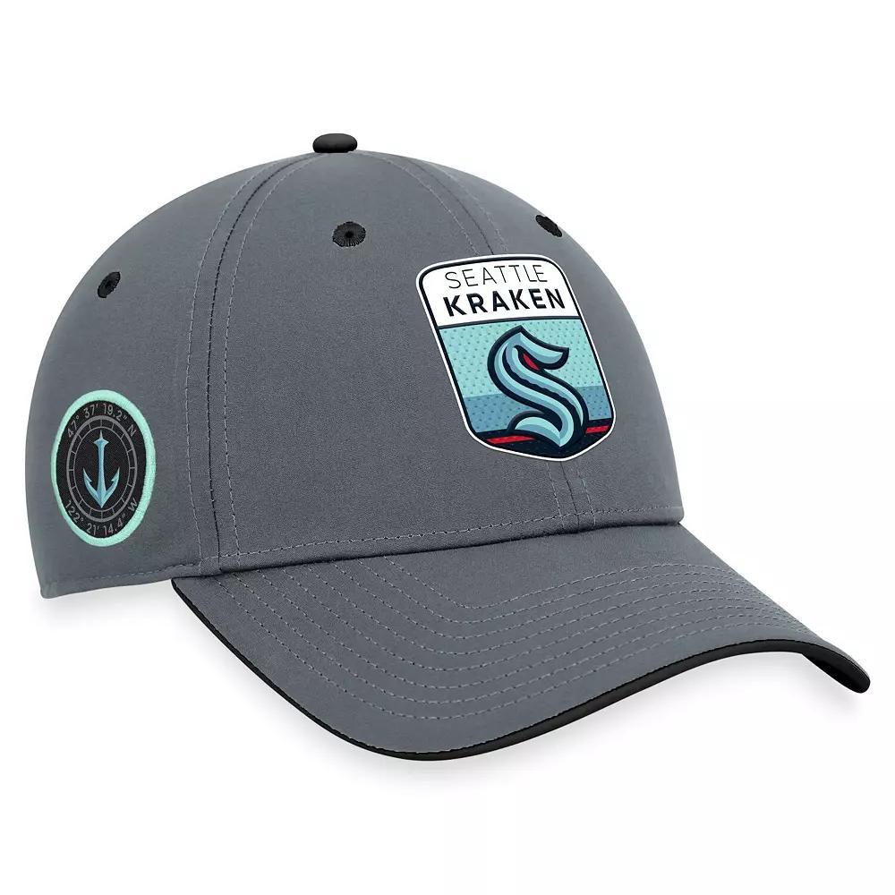 Men's Fanatics Branded  Gray Seattle Kraken Authentic Pro Home Ice Flex Hat, Size: Medium/Large, Krk Grey Product Image