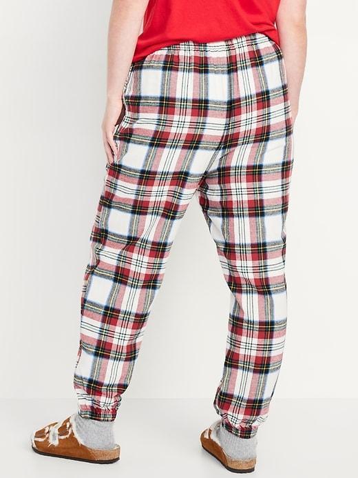 High-Waisted Flannel Pajama Joggers for Women Product Image